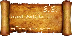 Brandl Boglárka névjegykártya